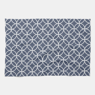 Indigo Blue Geometric Kitchen Towels