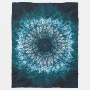Indigo Blue Mandala Fleece Blanket