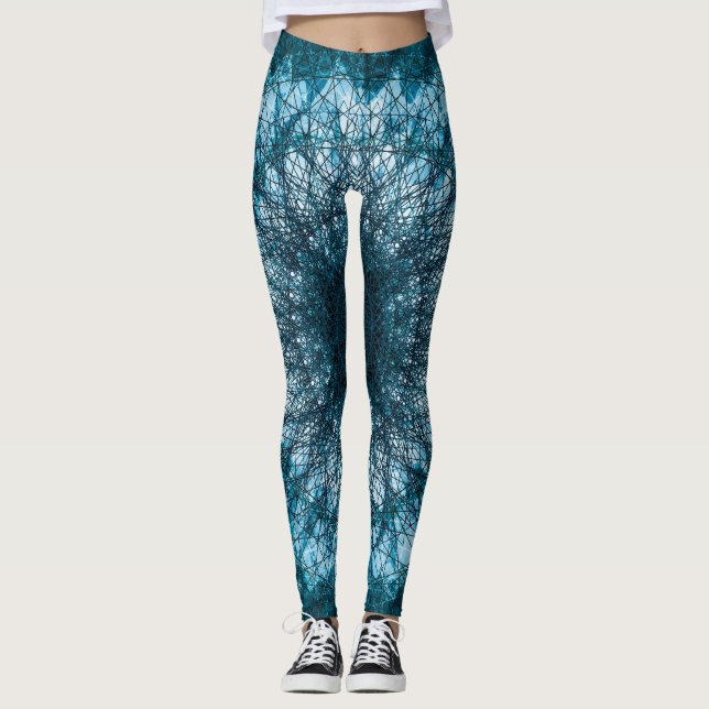 Indigo Blue Mandala Leggings (Front)