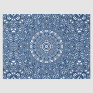 Indigo Blue Mandala Pattern Tissue Paper