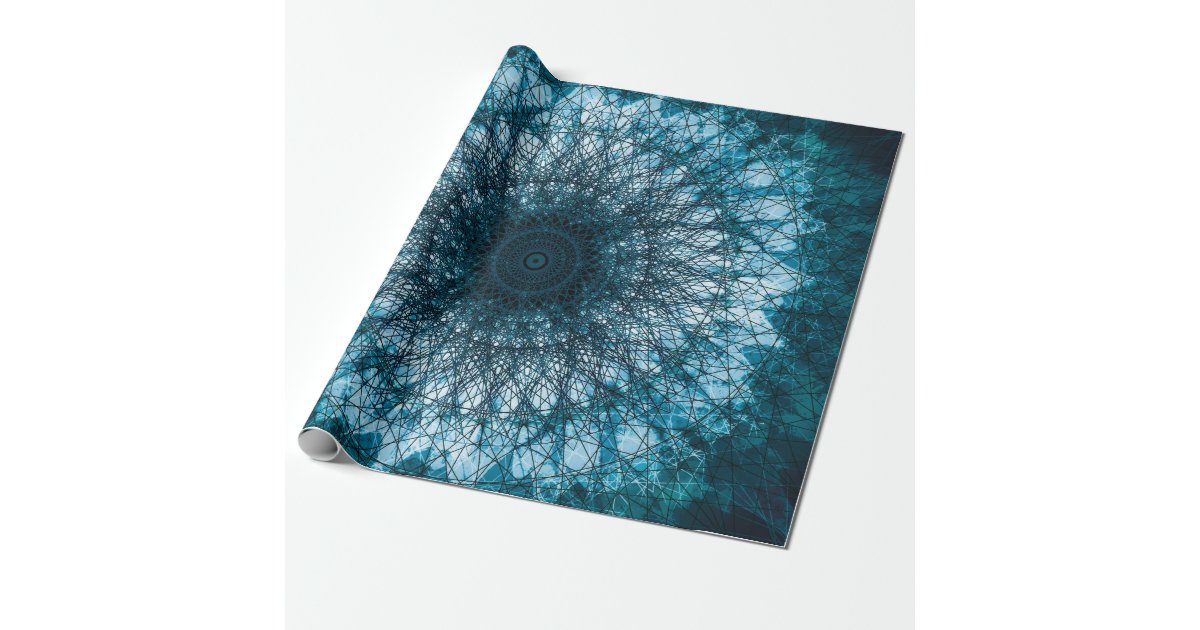 Indigo Blue Mandala Wrapping Paper Zazzle