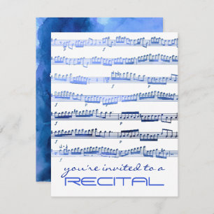 indigo blue music recital invitation