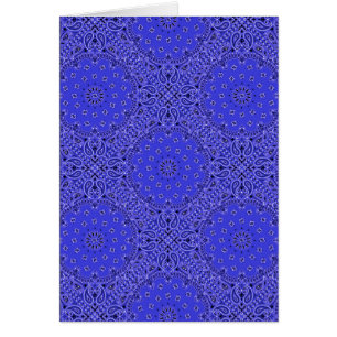 Indigo Blue Paisley Western Bandanna Scarf Print