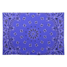 Indigo Blue Paisley Western Bandanna Scarf Print