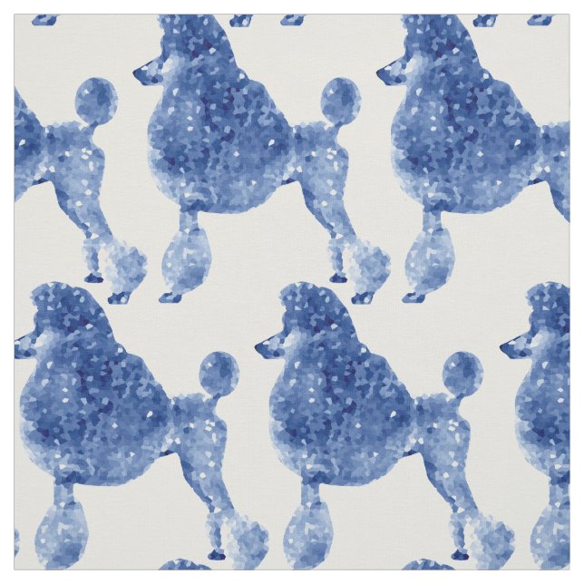 Indigo Blue Posh Poodle Fabric (Swatch)