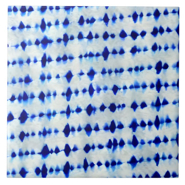 Indigo Blue Shibori Pattern  Tile (Front)