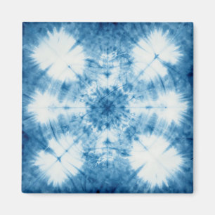 Indigo Blue Shibori Tie Dye Pattern Magnet