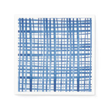 Indigo blue Shibori watercolor loose grid pattern