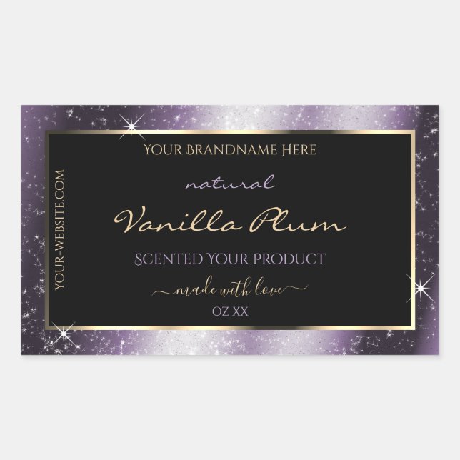 Indigo Blue Sparkle Glitter Frame Product Label (Front)