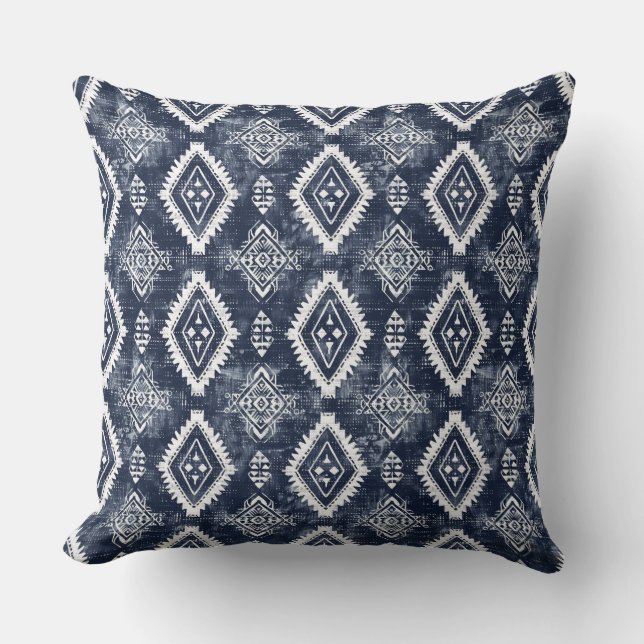 Indigo Blue Throw Pillow (Front)