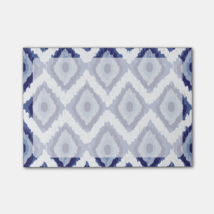 Indigo Blue Tribal Ikat Diamond White Chevron Post-it Notes