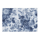 Indigo Blue Vintage Floral Toile No.3