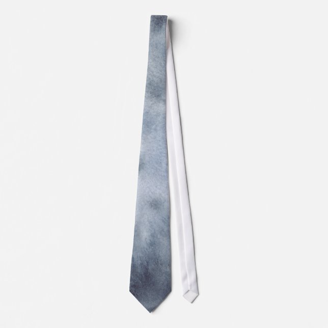 Indigo Blue Watercolor Wash Tie (Front)