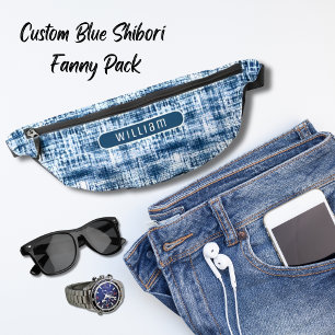 Indigo Blue & White Shibori Pattern Cool Teens Bum Bags