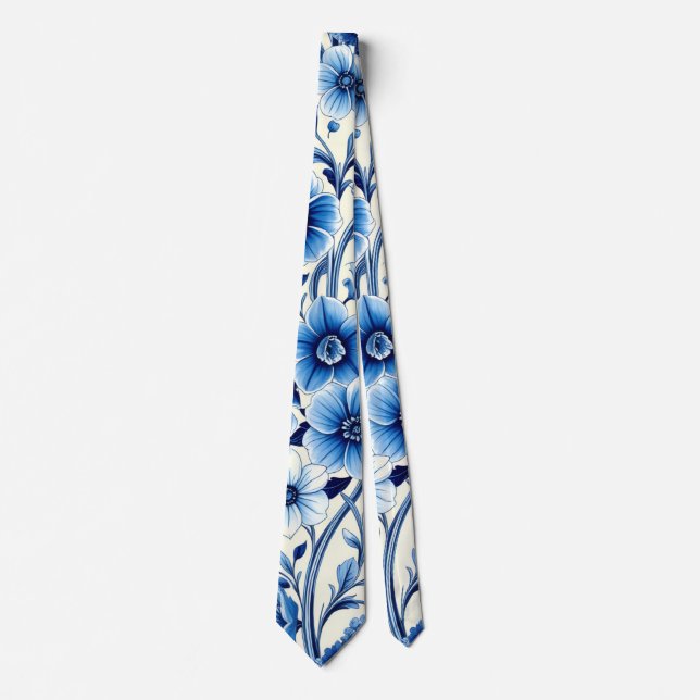 indigo botanical garden tie (Front)