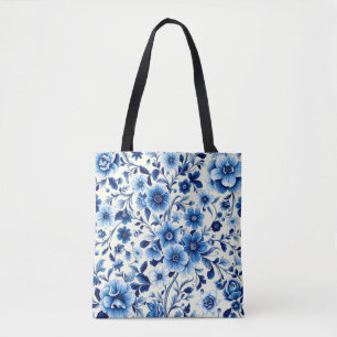 indigo botanical garden tote bag