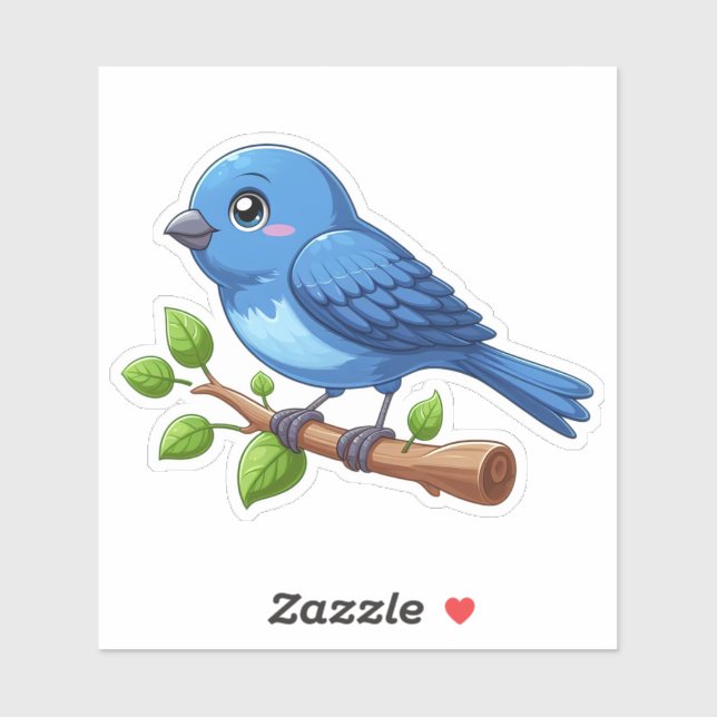 Indigo Bunting bird Custom-Cut Vinyl Sticker (Sheet)