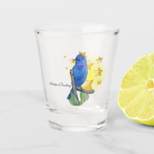 Indigo Bunting Bird is a Star Shot Glass