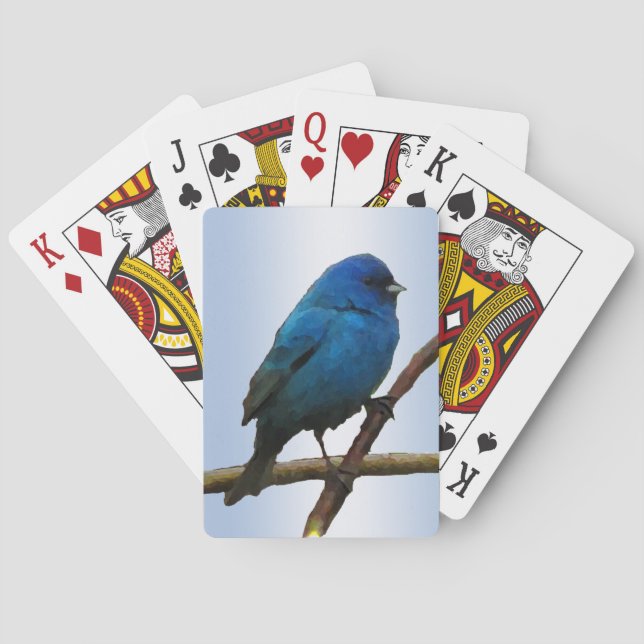 Indigo Bunting Bird Playing Cards (Back)