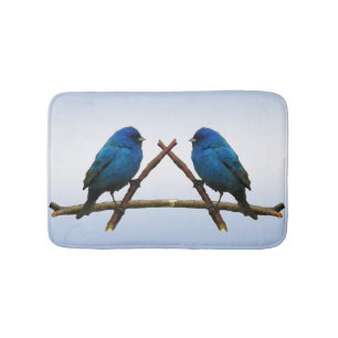 Indigo Bunting Birds Bath Mats