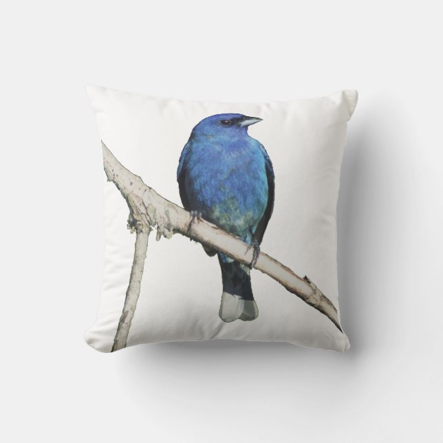indigo bunting cushion (Front)