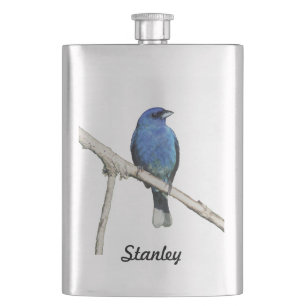 Indigo Bunting Hip Flask