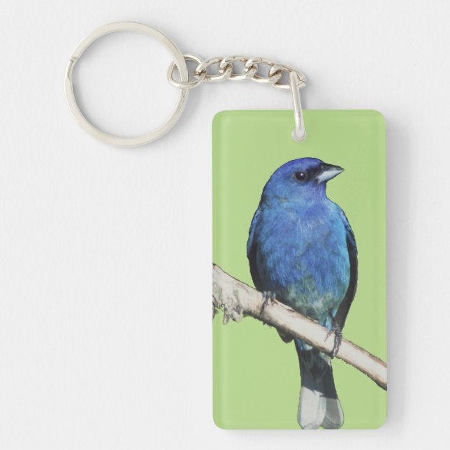 Indigo Bunting Key Ring (Front)