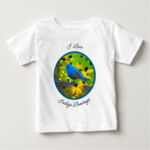 Indigo Bunting Painting - Original Bird Art Baby T-Shirt