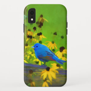 Indigo Bunting Painting - Original Bird Art iPhone XR Case