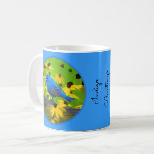 Indigo Bunting Painting - Original Bird Art Coffee Mug