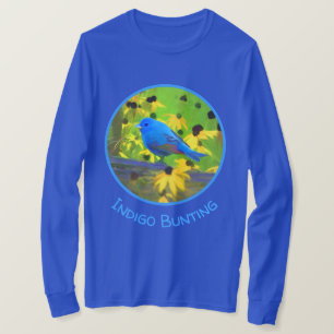 Indigo Bunting Painting - Original Bird Art T-Shirt