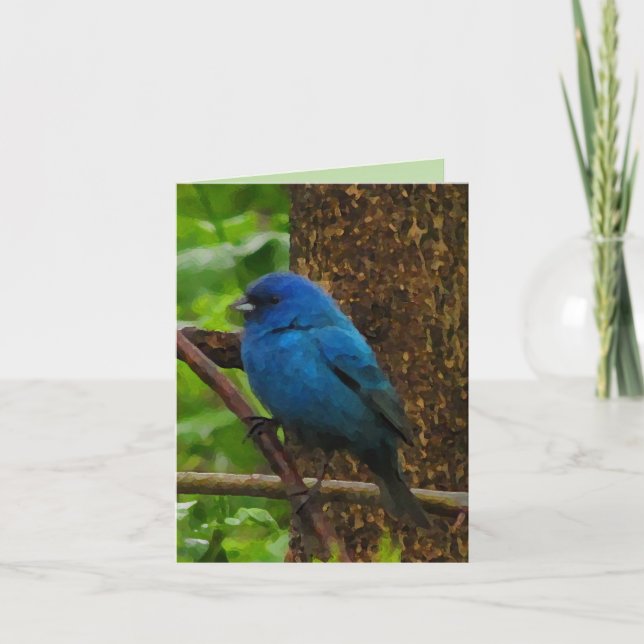 Indigo Bunting Thank You Card (Front)