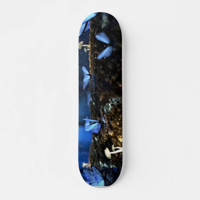 Indigo Butterfly and Mushroom Forest Skateboard (Front)