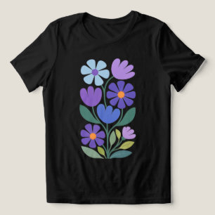 Indigo Charm Women’s Abstract Floral T‑Shirt Tri-Blend Shirt