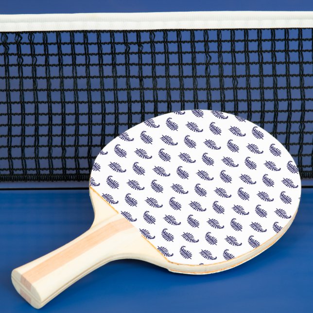 Indigo Coastal Leaf Tote Bag Gift Ping Pong Paddle (Insitu)