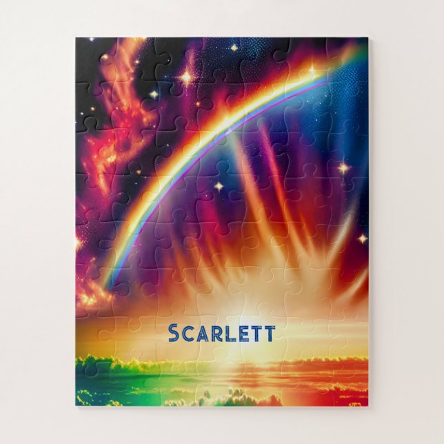 Indigo Cosmos Unleash Rainbow Vibrant Light Skies Jigsaw Puzzle (Vertical)