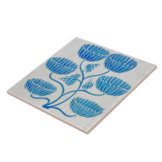 Indigo decorative ceramic tile