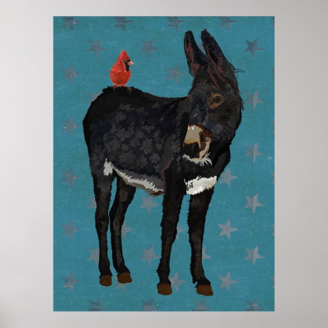 INDIGO DONKEY & CARDINAL Art Poster (Front)