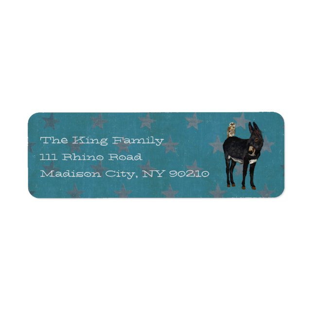 INDIGO DONKEY & OWL Address Label (Front)