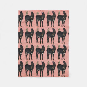 INDIGO DONKEY & OWL Fleece Blanket