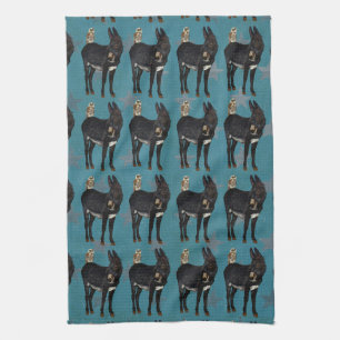 INDIGO DONKEY & OWL Towel