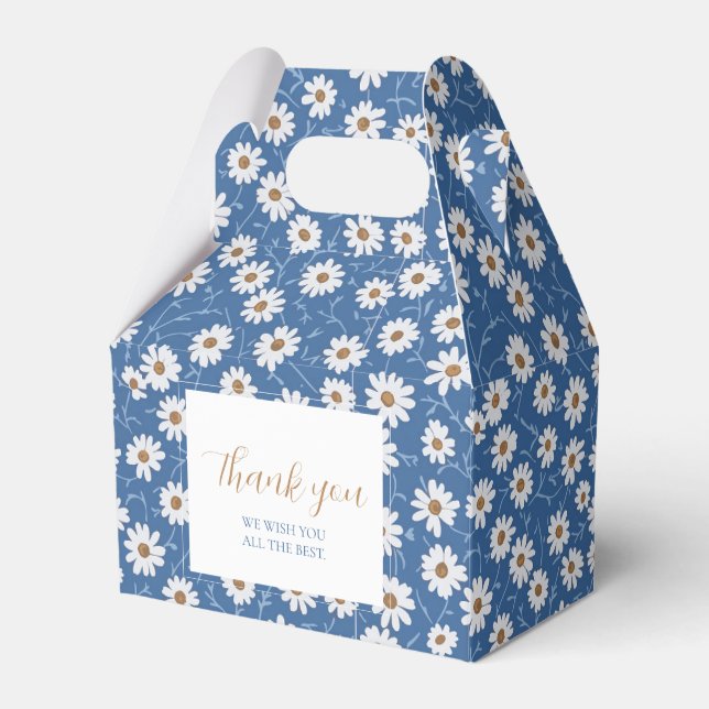 Indigo Dream Daisies Favour Box (Front Side)