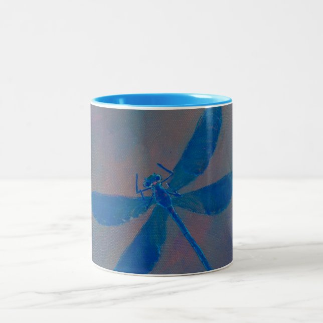 Indigo Dream Dragonfly Two-Tone Coffee Mug (Center)