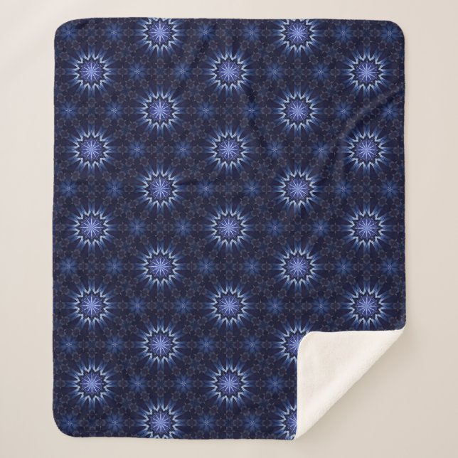 Indigo Dream Star Sherpa Blanket (Front)