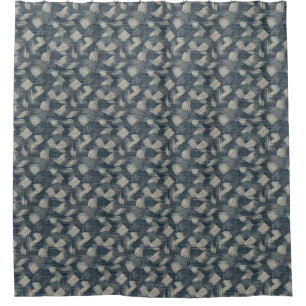 Indigo Dreams Unleashed Shibori Japanese Shower Curtain