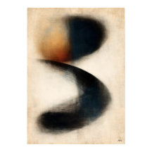 Indigo Drift Zen Abstract Art in Japanese Sumi 