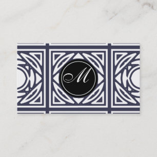 Indigo Elegant Framed Monogram Business Card