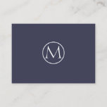 Indigo Elegant Monogram Business Card<br><div class="desc">Modern Elegant,   Indigo</div>