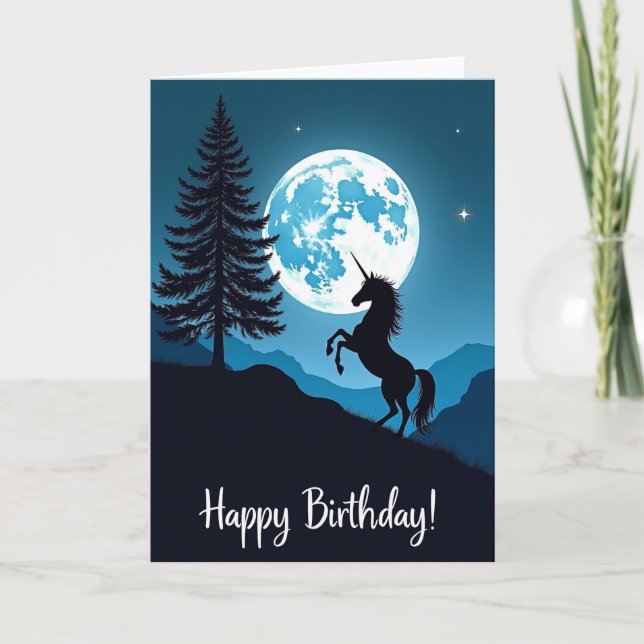 Indigo Equine Birthday Card (Front)