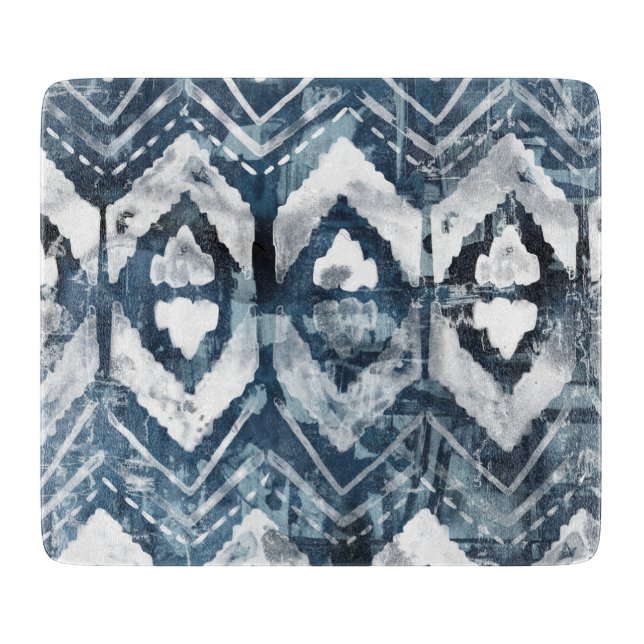 Indigo Extraction - Geometric Cutting Board (Front)
